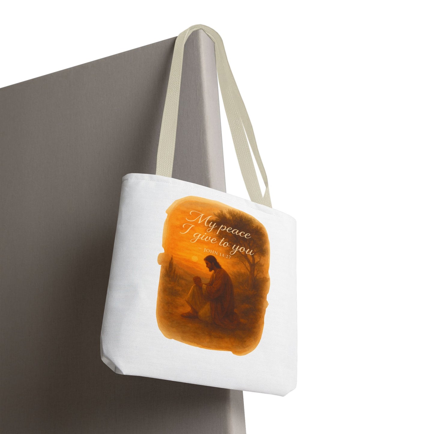 Inspirational Tote Bag - My Peace I Give to You - John 14:27 Memorial Gift