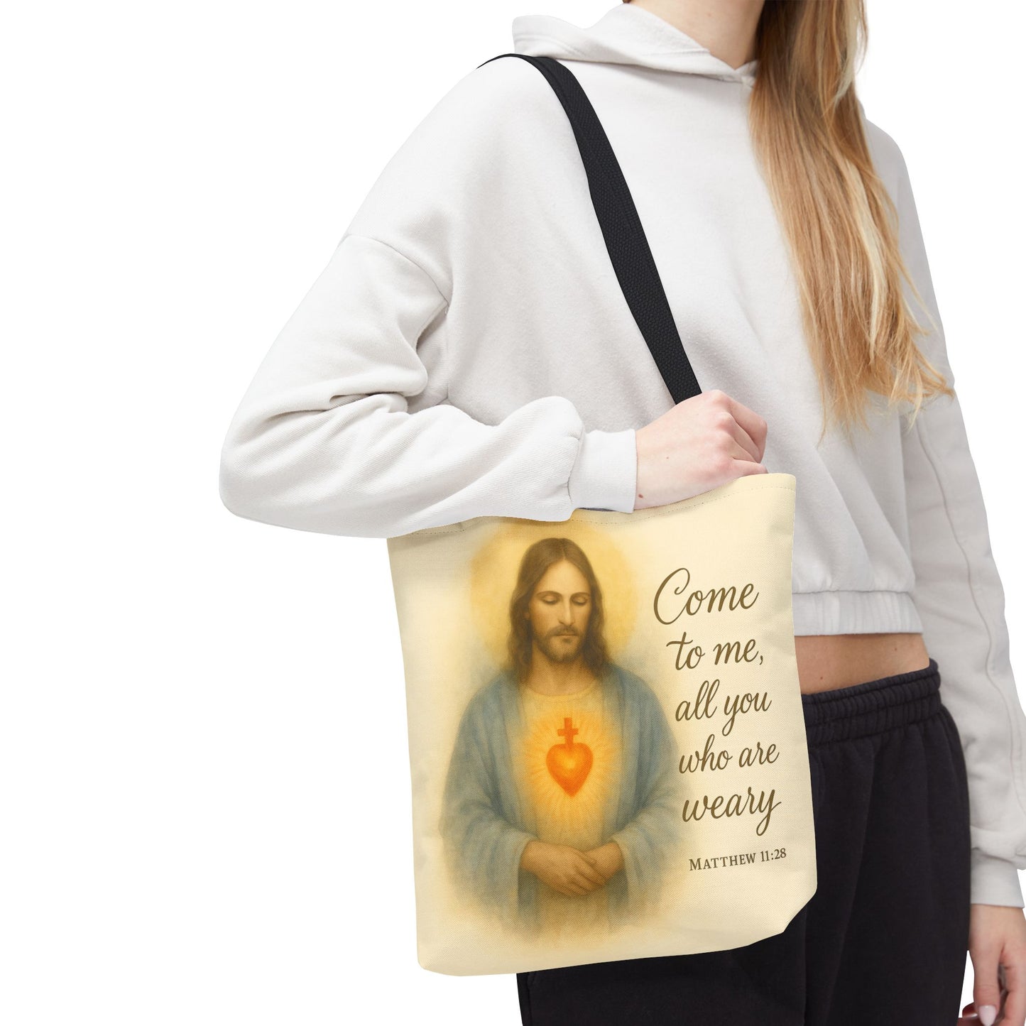 Inspirational Tote Bag - Come to Me, All You Who Are Weary - Matthew 11:28 Memorial Gift