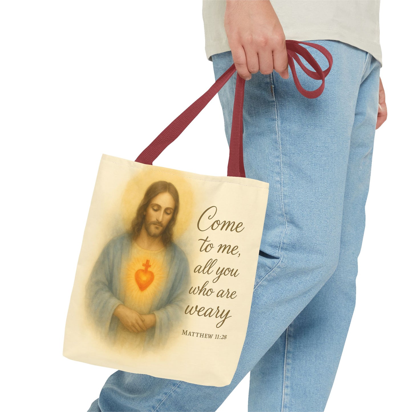 Inspirational Tote Bag - Come to Me, All You Who Are Weary - Matthew 11:28 Memorial Gift