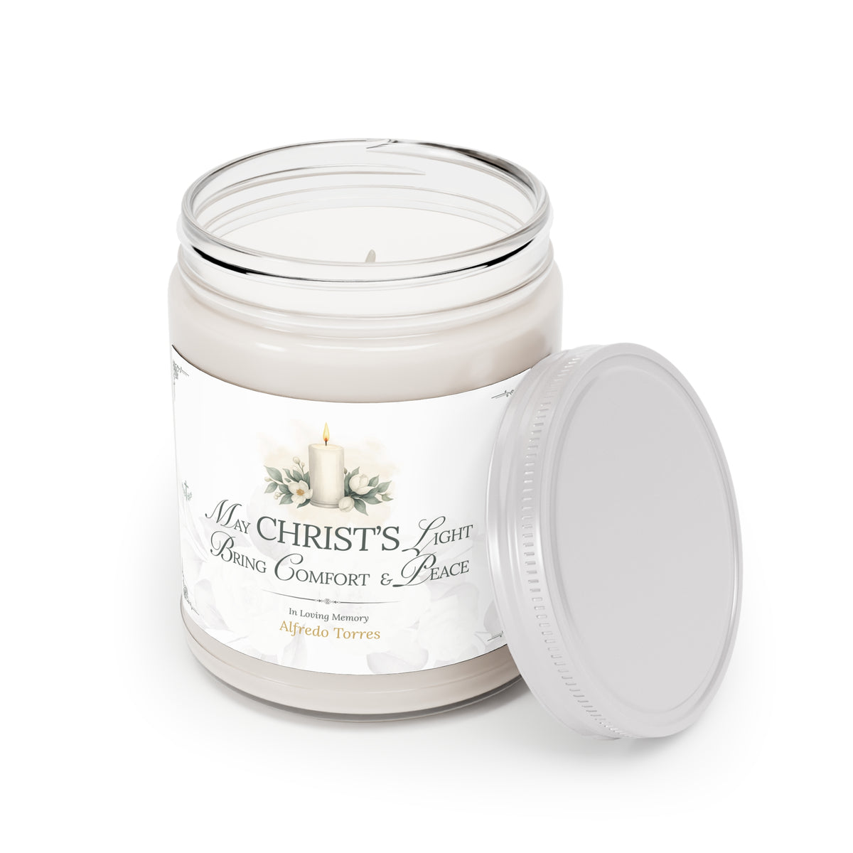 Christ's Light Personalized Sympathy Candle