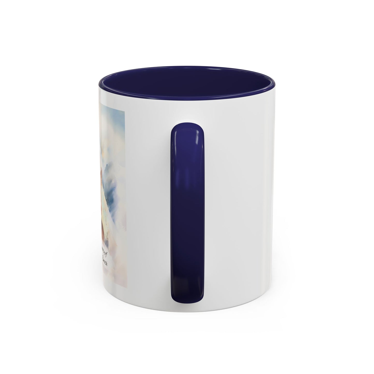 Custom Memorial Accent Coffee Mug with Photo and Text – Sacred Background Keepsake