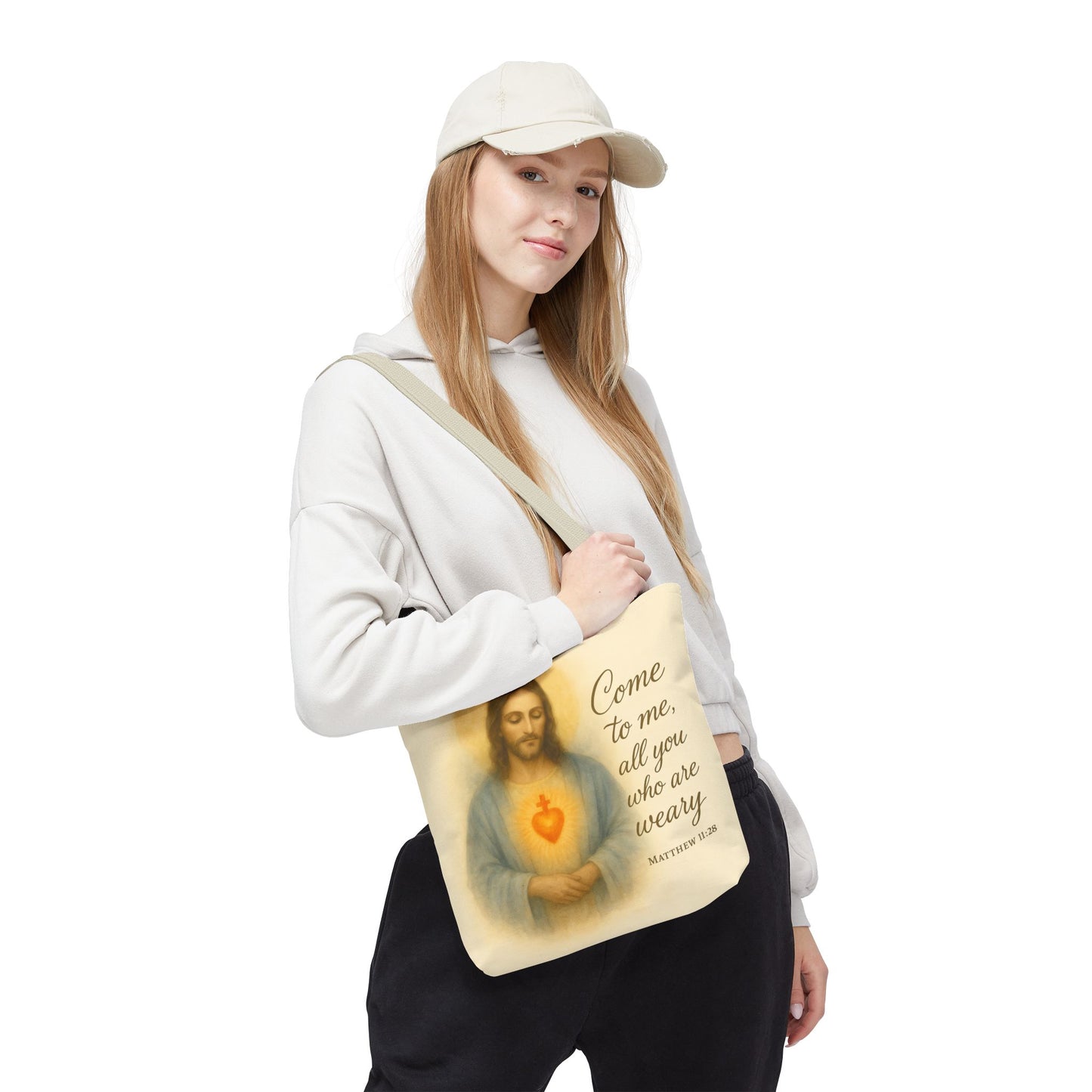 Inspirational Tote Bag - Come to Me, All You Who Are Weary - Matthew 11:28 Memorial Gift