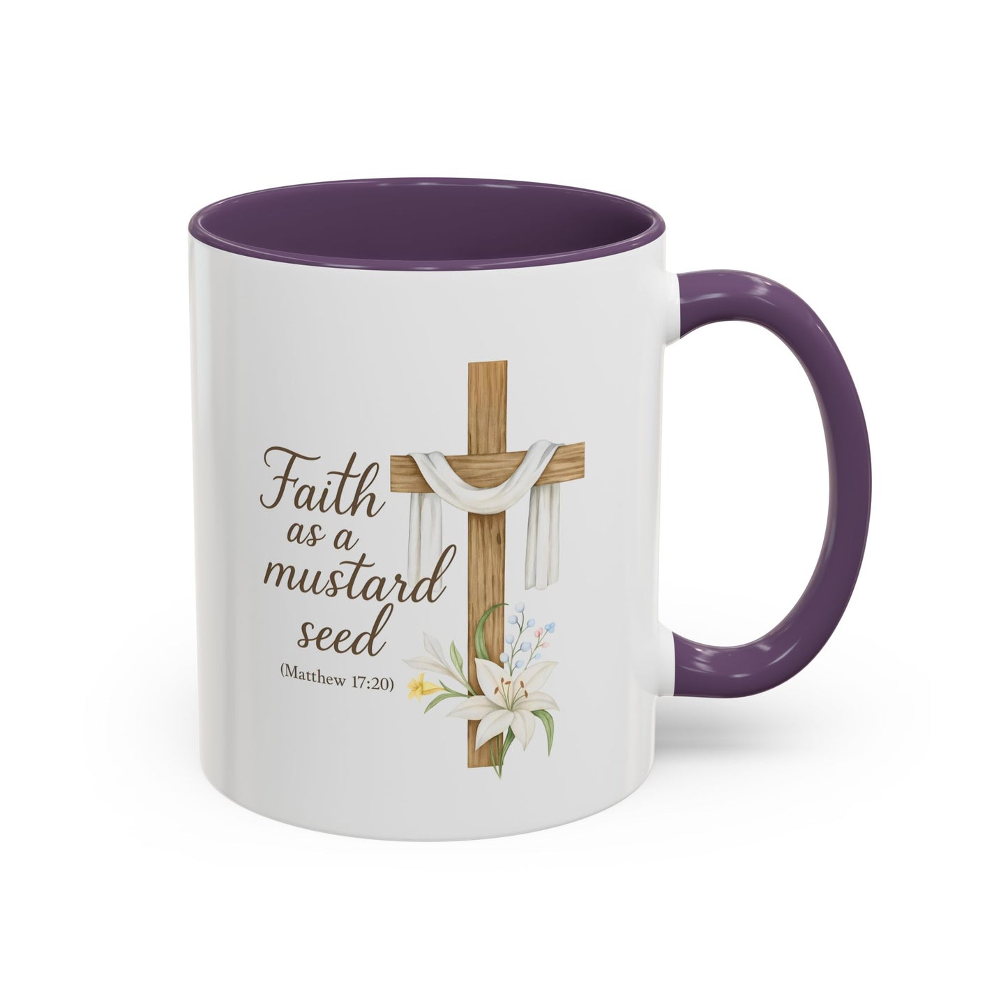 Memorial Accent Coffee Mug - Faith as a Mustard Seed - Matthew 17:20