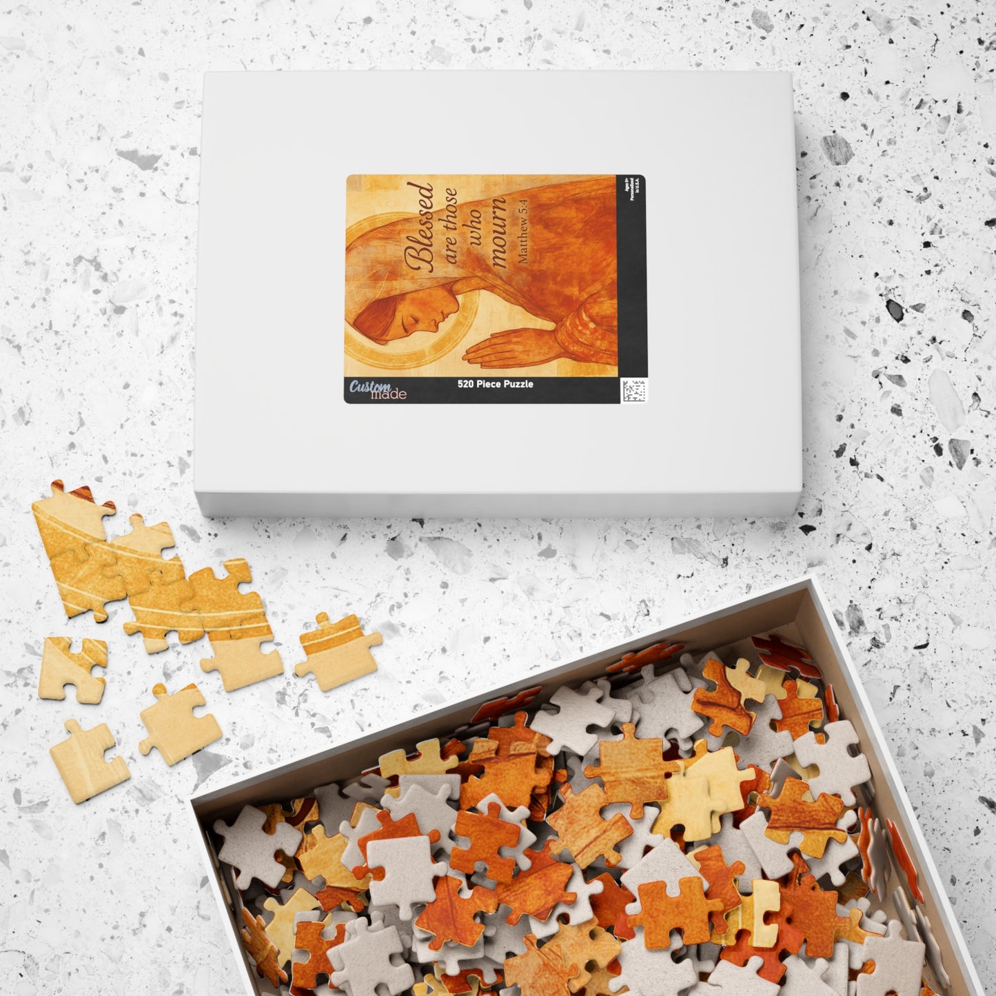 Watercolor Jesus Puzzle - Blessed Mourning Bible Verse Memorial Gift