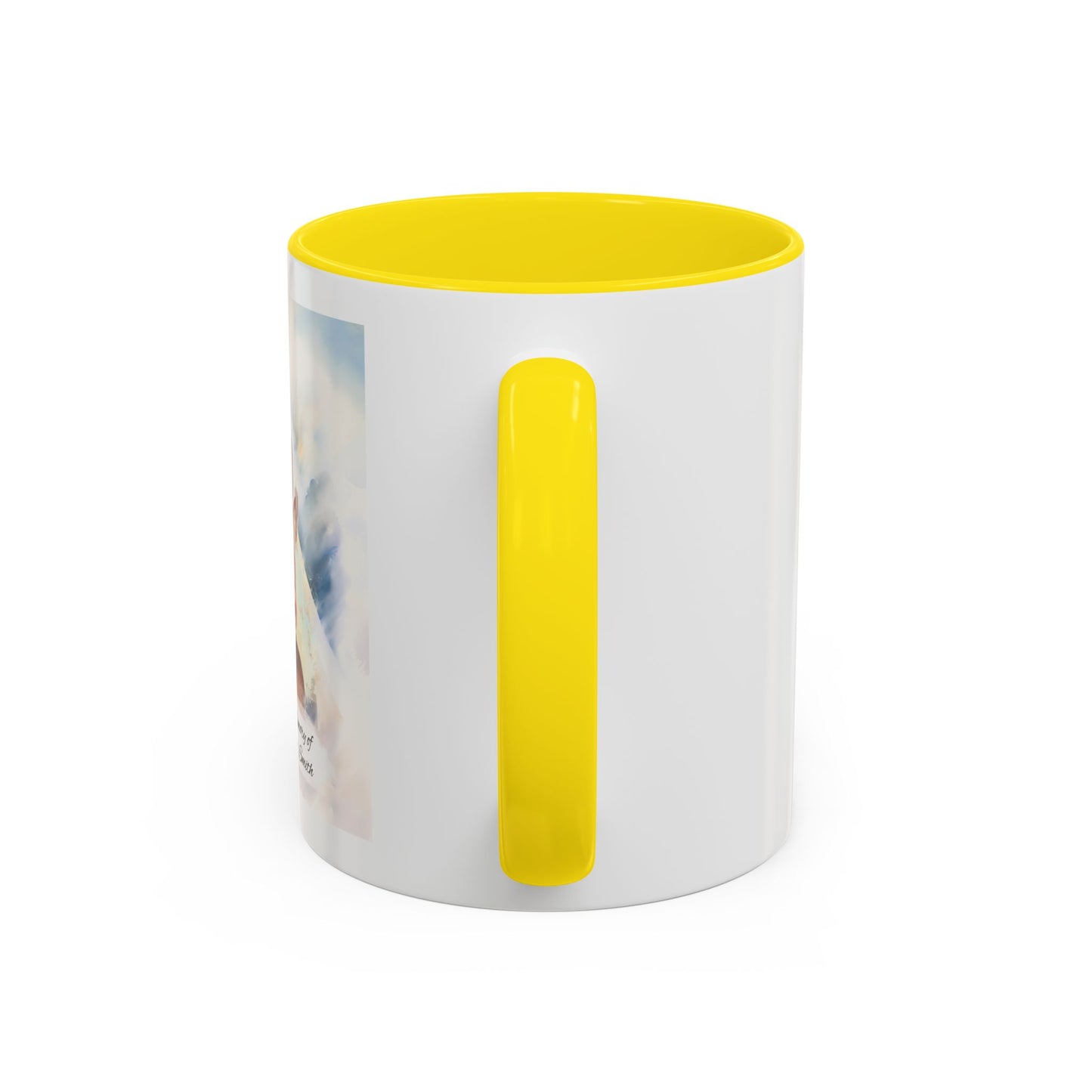 Custom Memorial Accent Coffee Mug with Photo and Text – Sacred Background Keepsake