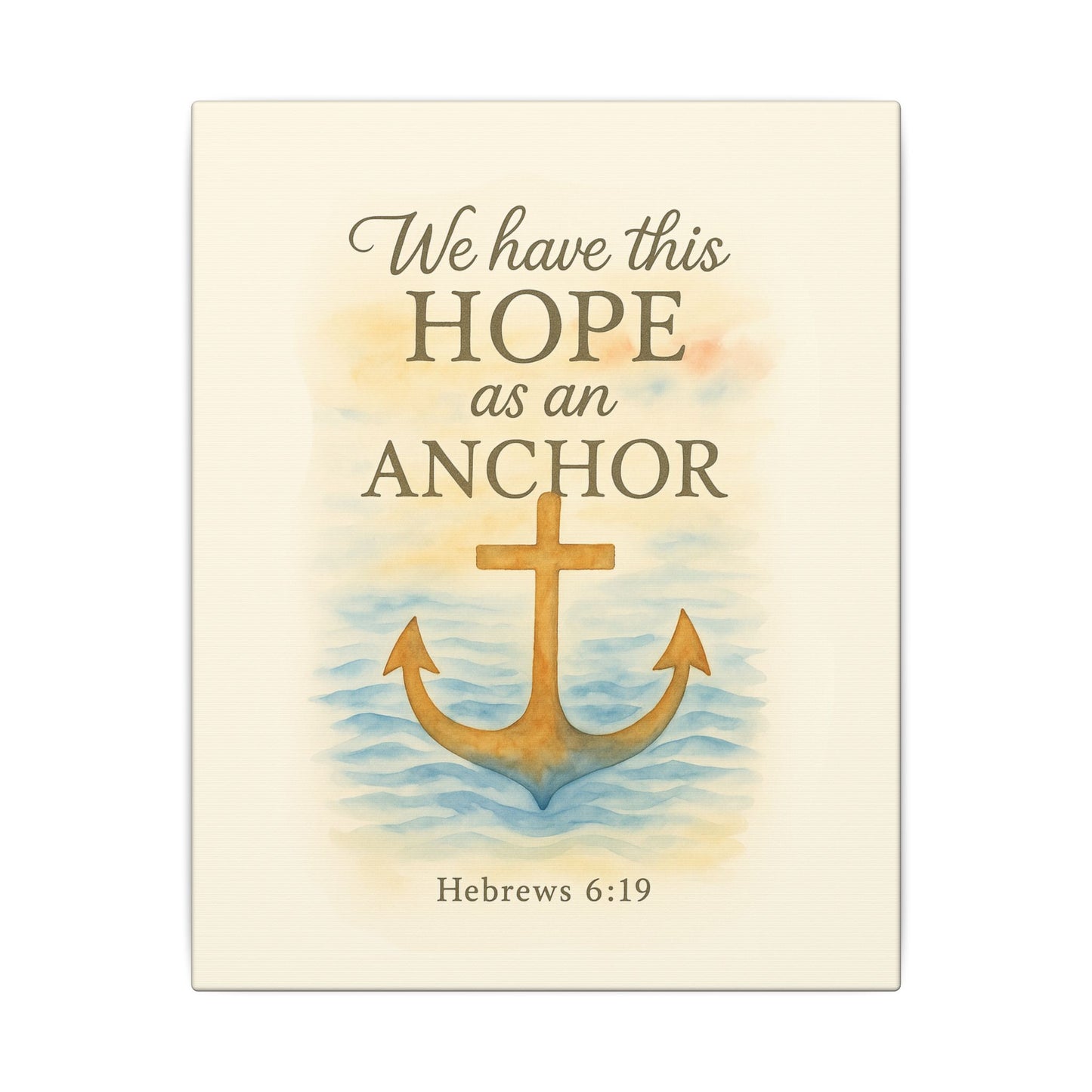 Inspirational Memorial Art Canvas, Bible Verse We have this Hope as an Anchor Keepsake, Eternal Memory Wall Decor
