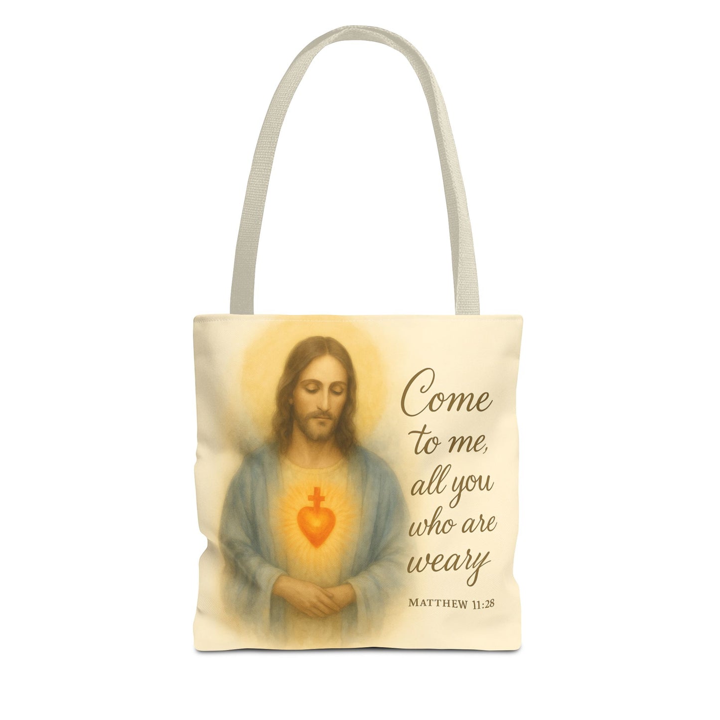 Inspirational Tote Bag - Come to Me, All You Who Are Weary - Matthew 11:28 Memorial Gift