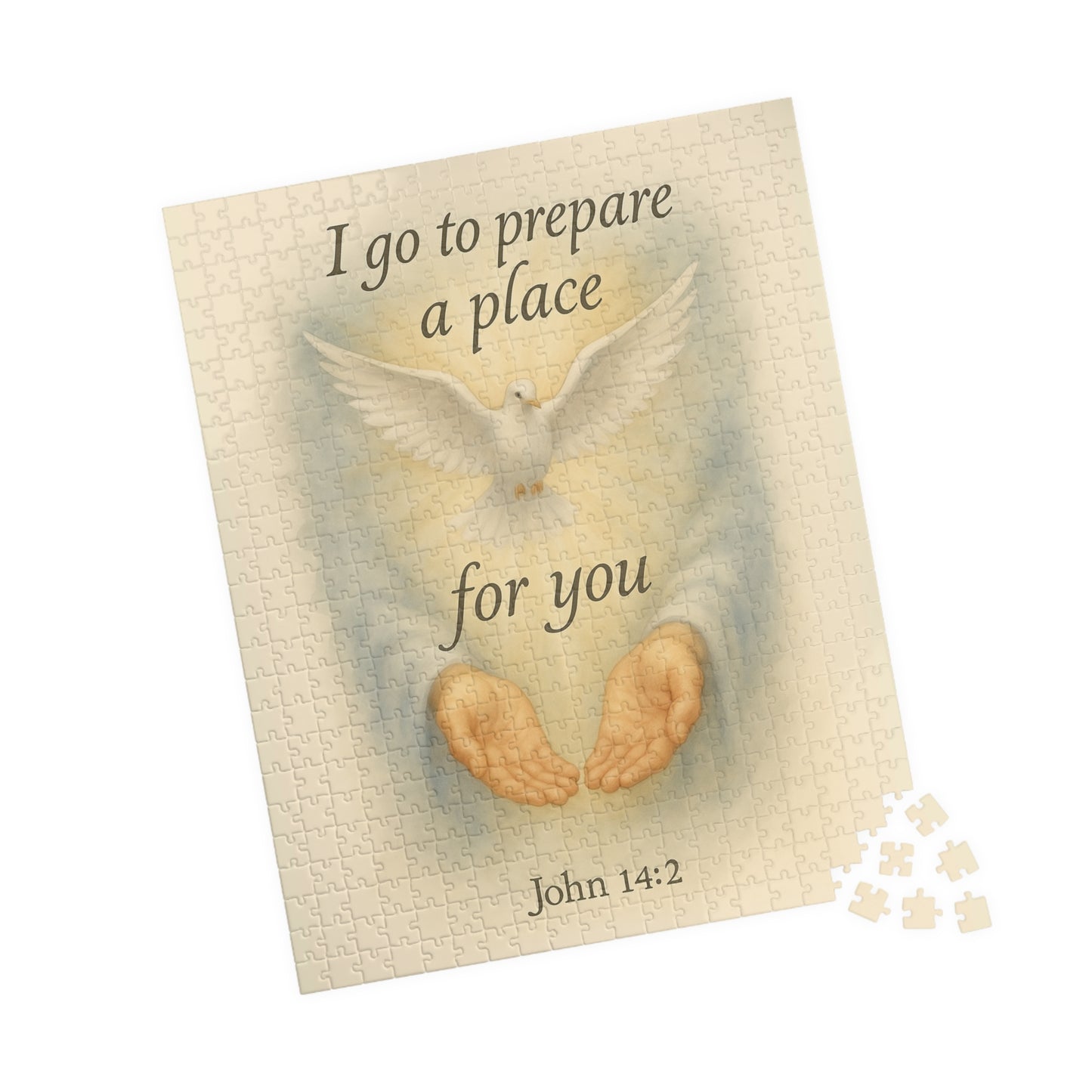 Watercolor Jesus Puzzle - Eternal Promise Bible Verse Memorial Gift