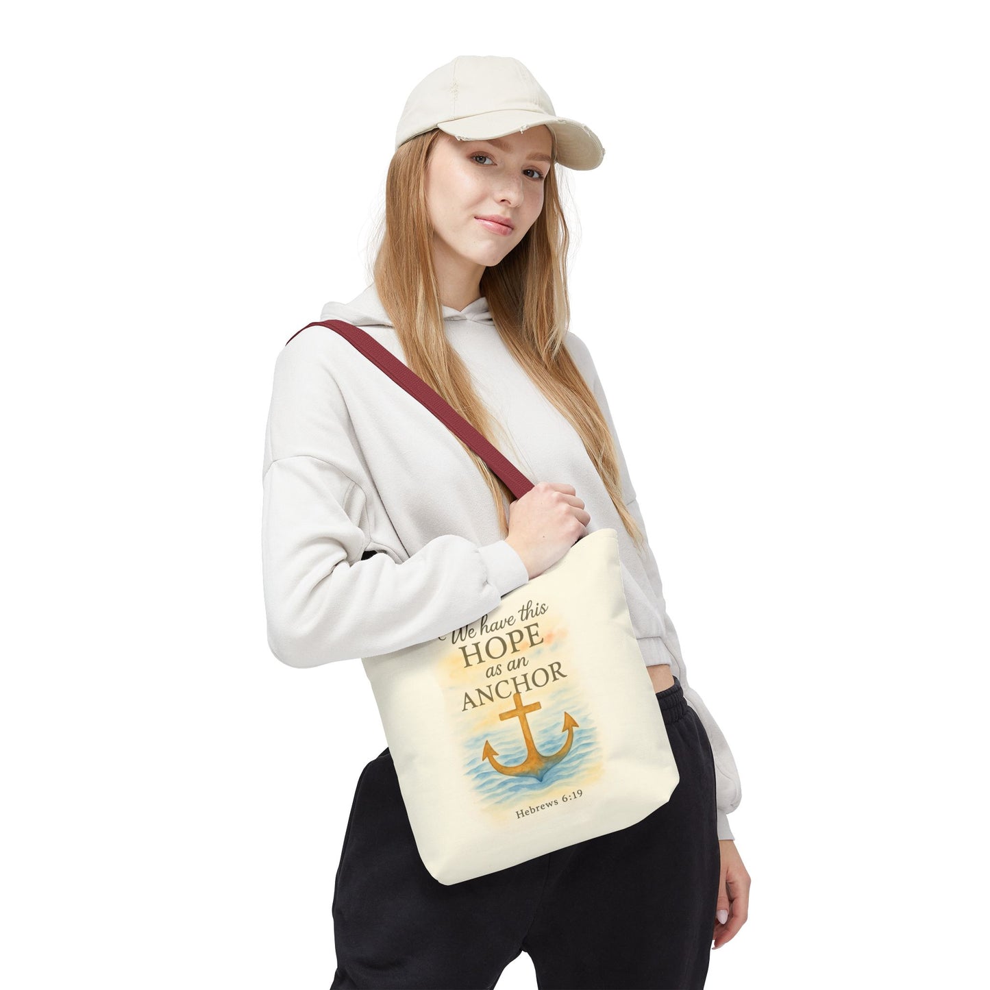 Inspirational Tote Bag - We Have This Hope as an Anchor - Hebrews 6:19 Memorial Gift