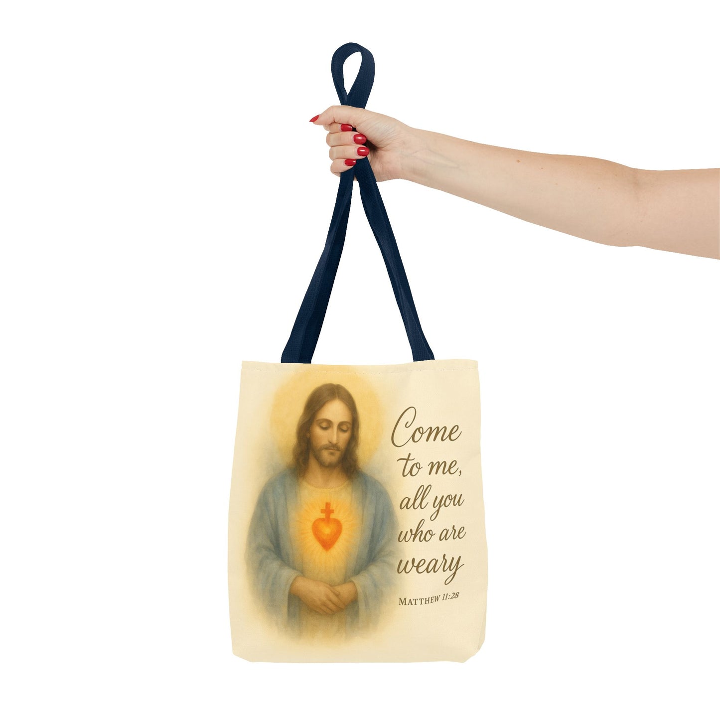 Inspirational Tote Bag - Come to Me, All You Who Are Weary - Matthew 11:28 Memorial Gift