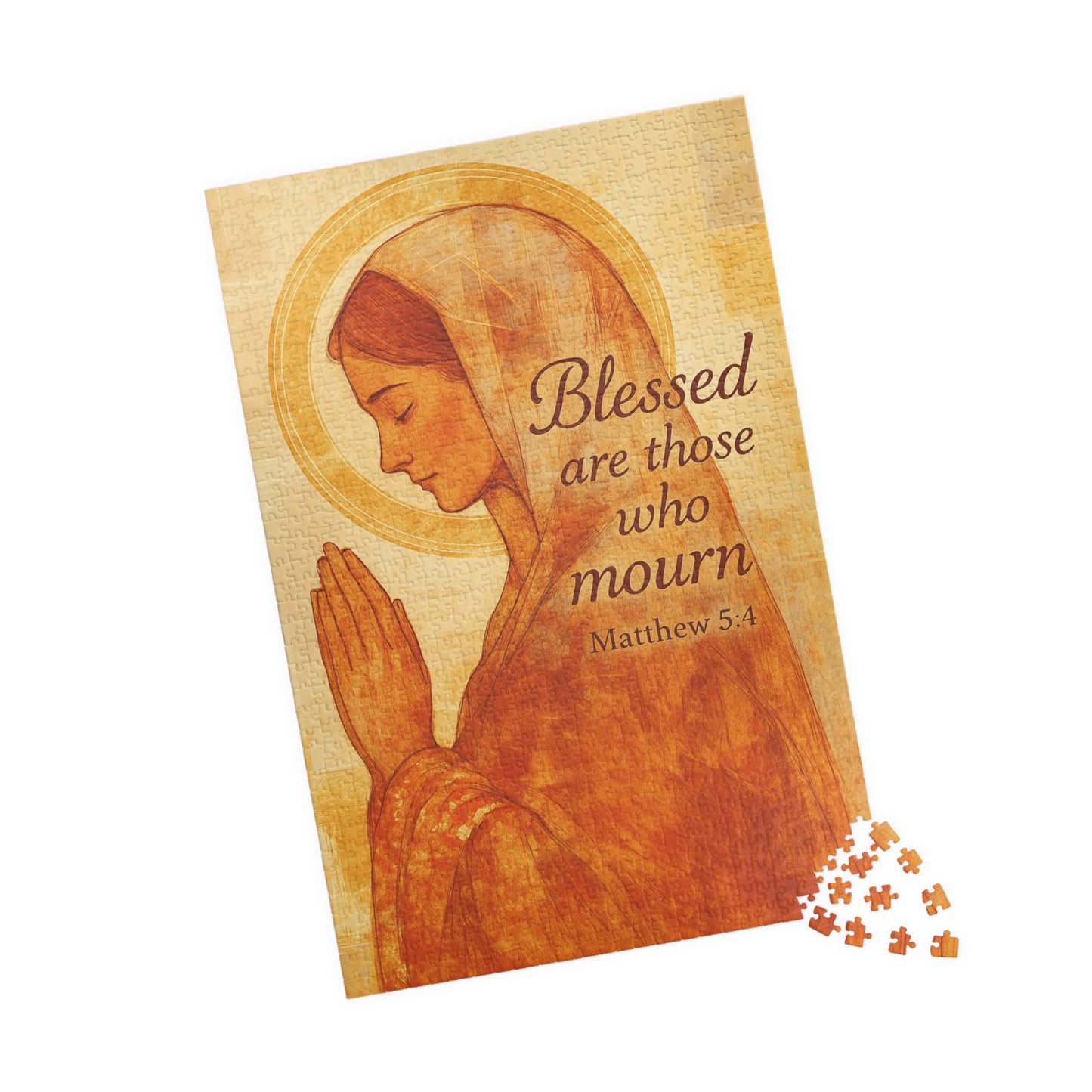 Watercolor Jesus Puzzle - Blessed Mourning Bible Verse Memorial Gift