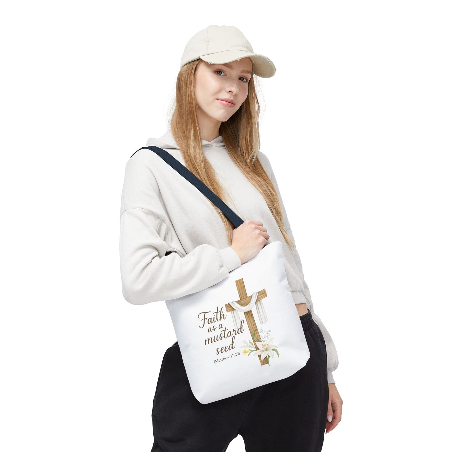 Inspirational Tote Bag - Faith as a Mustard Seed - Matthew 17:20 Memorial Gift
