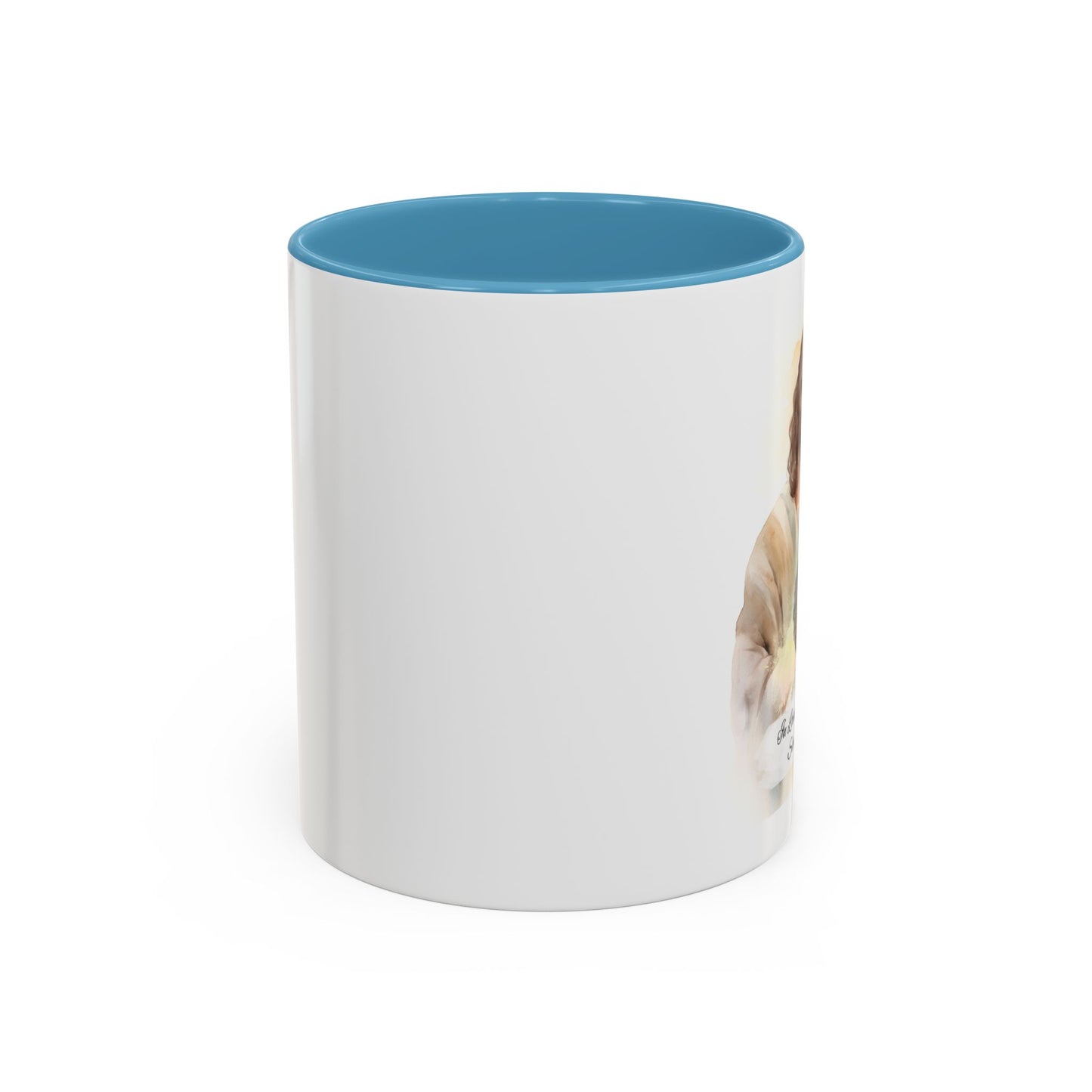 Custom Memorial Accent Coffee Mug with Photo and Text – Sacred Shepherd Keepsake