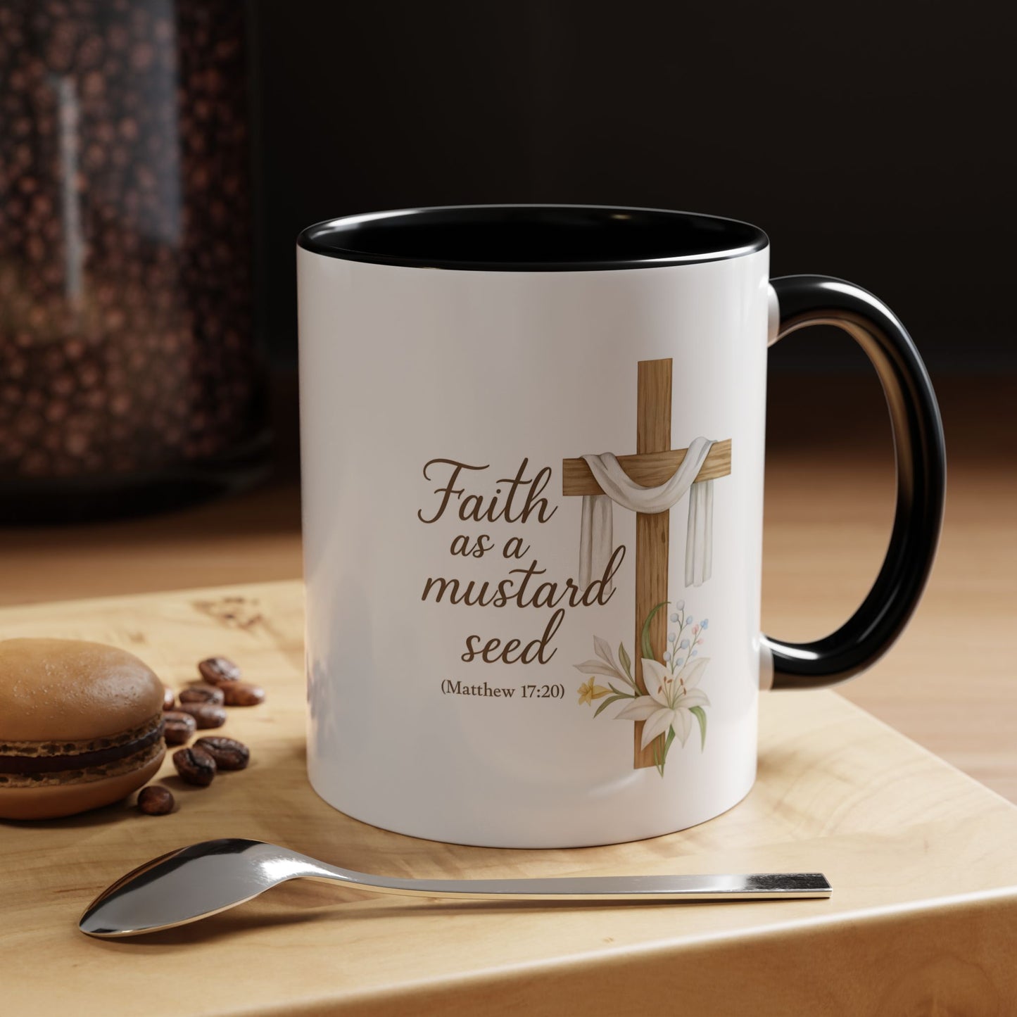 Memorial Accent Coffee Mug - Faith as a Mustard Seed - Matthew 17:20