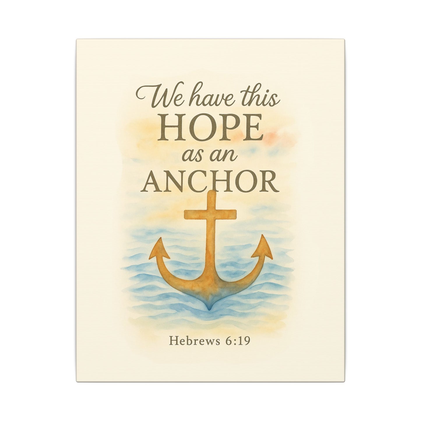 Inspirational Memorial Art Canvas, Bible Verse We have this Hope as an Anchor Keepsake, Eternal Memory Wall Decor