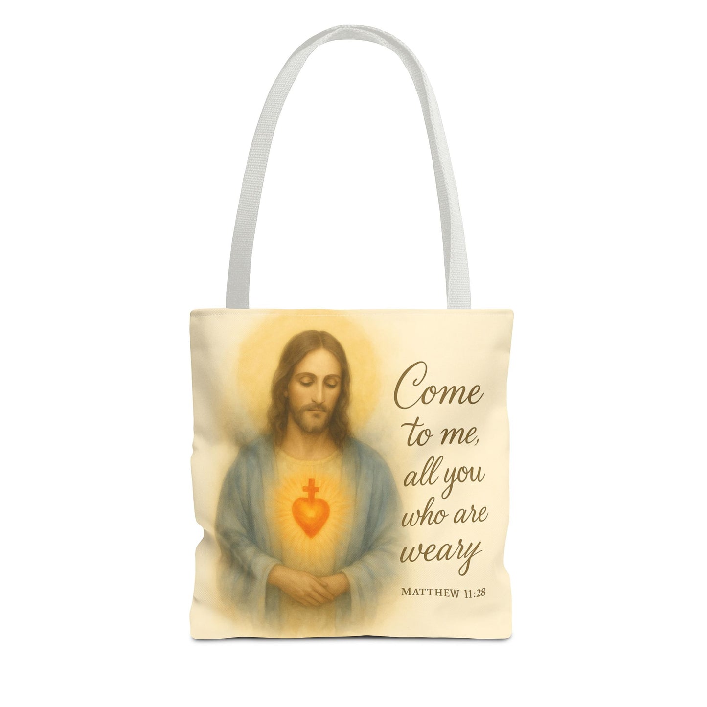 Inspirational Tote Bag - Come to Me, All You Who Are Weary - Matthew 11:28 Memorial Gift