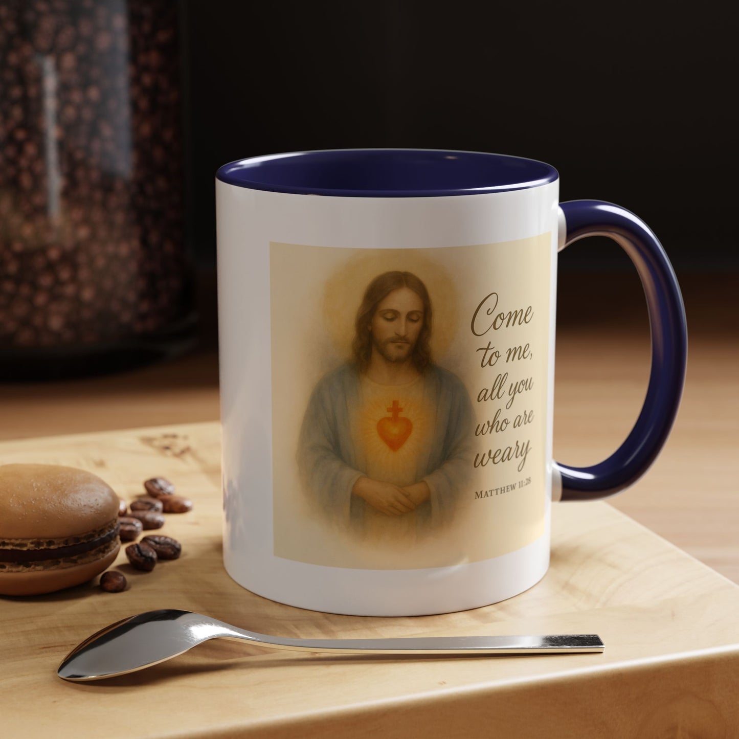 Memorial Accent Coffee Mug - Come to Me, All You Who Are Weary - Matthew 11:28