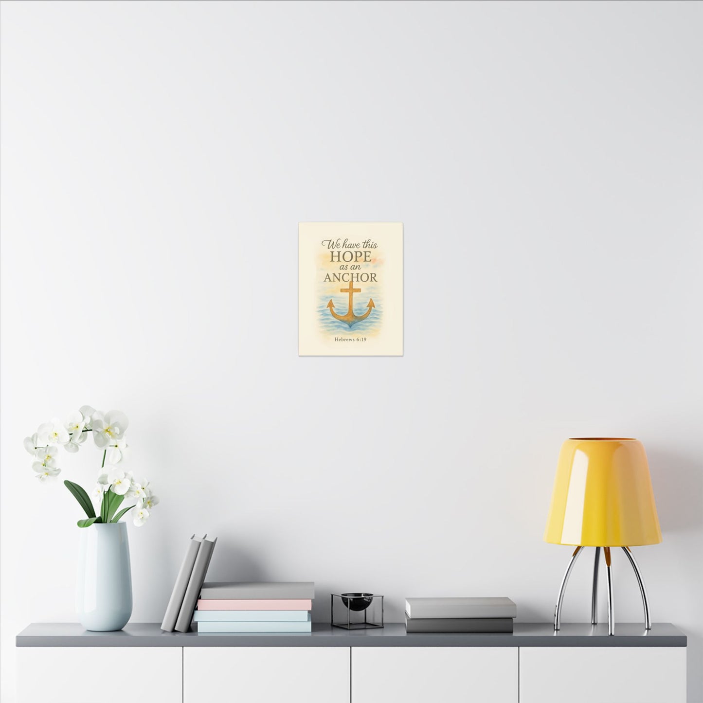 Inspirational Memorial Art Canvas, Bible Verse We have this Hope as an Anchor Keepsake, Eternal Memory Wall Decor