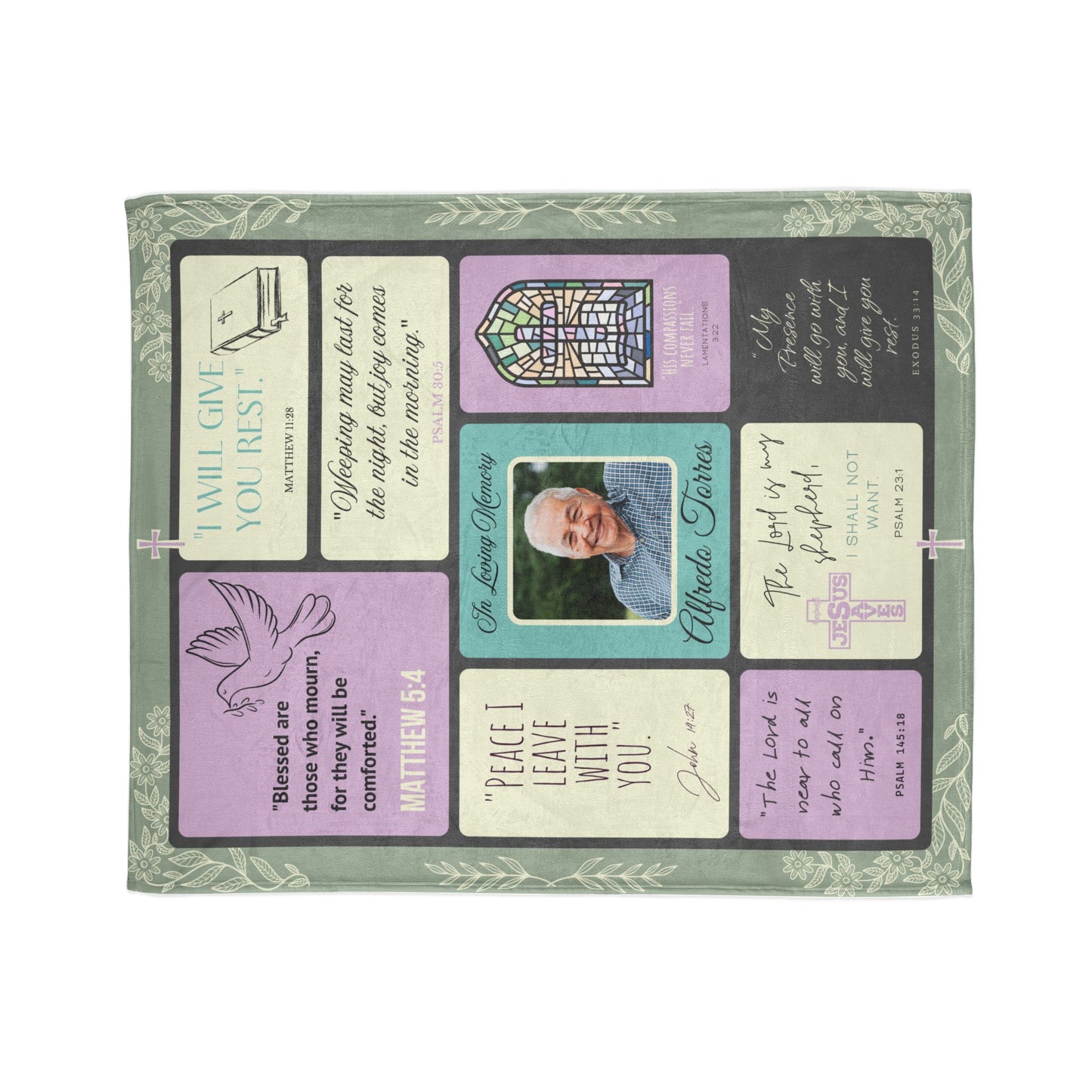 Christian Memorial Blanket - Personalized In Loving Memory of Dad Scripture Design