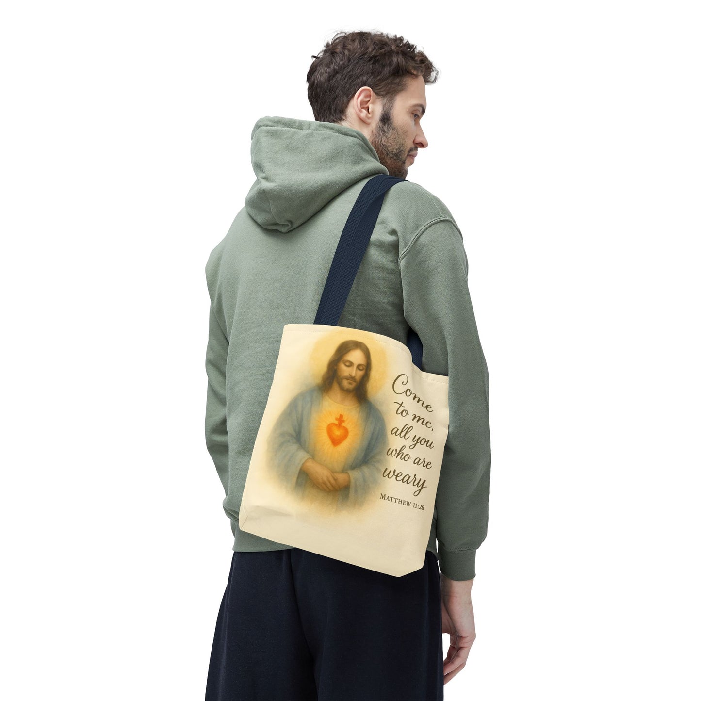 Inspirational Tote Bag - Come to Me, All You Who Are Weary - Matthew 11:28 Memorial Gift