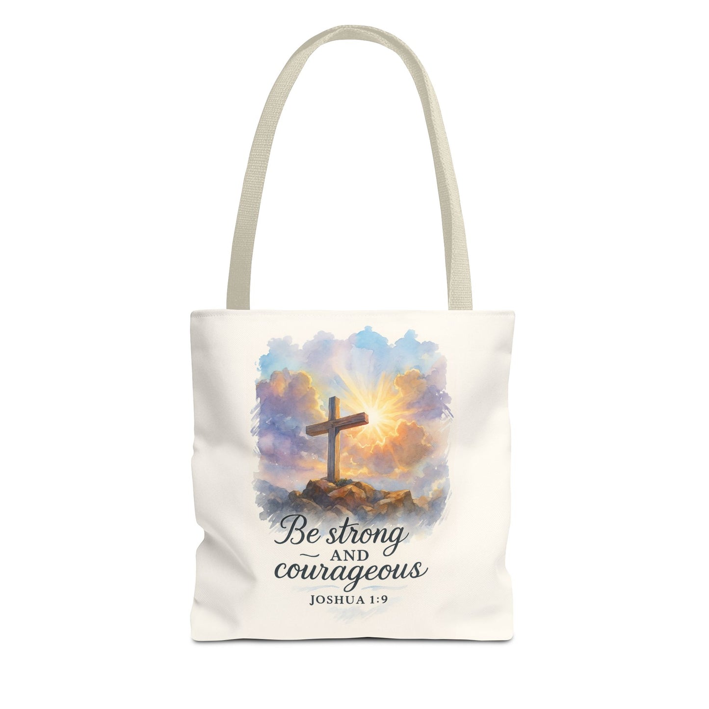 Inspirational Tote Bag - Be Strong and Courageous - Joshua 1:9 Memorial Gift