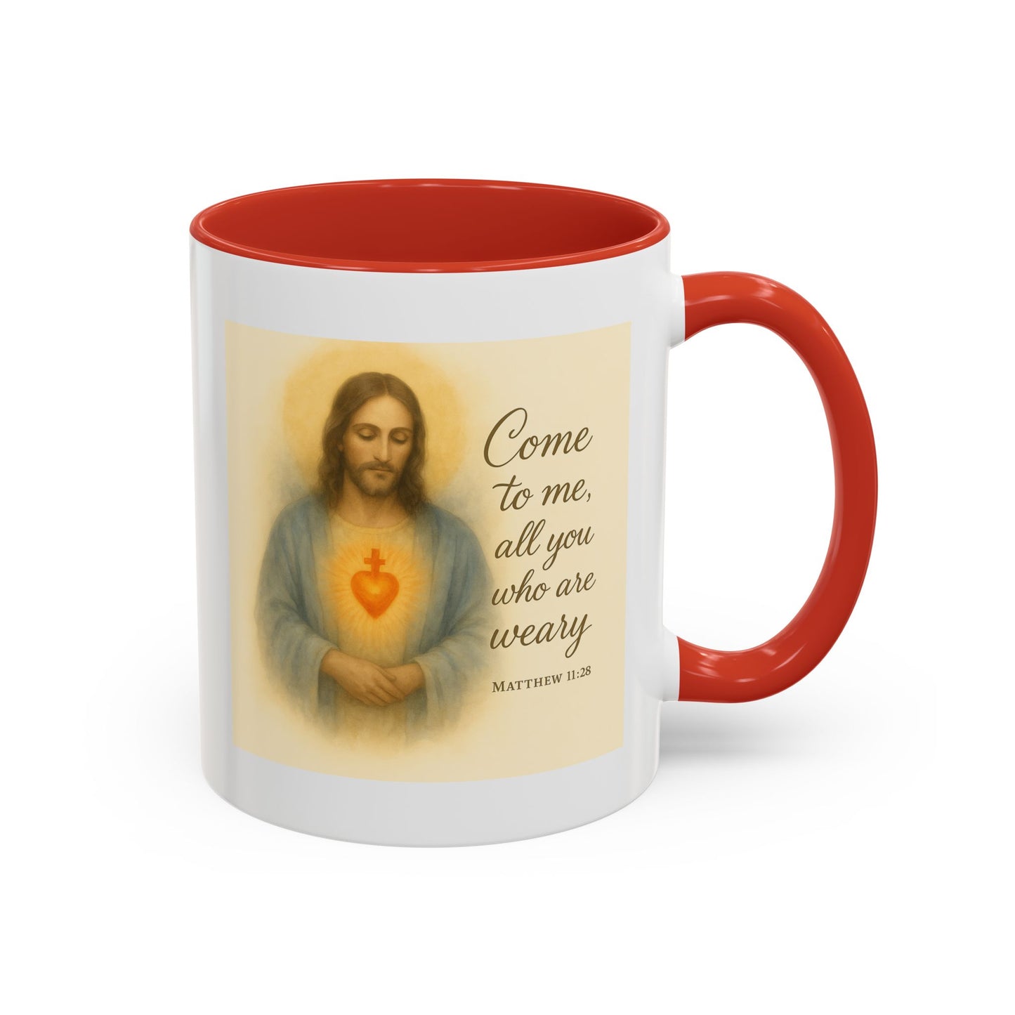 Memorial Accent Coffee Mug - Come to Me, All You Who Are Weary - Matthew 11:28