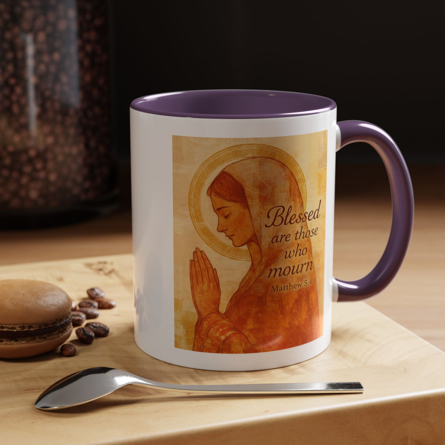 Memorial Accent Coffee Mug - Blessed Are Those Who Mourn - Matthew 5:4