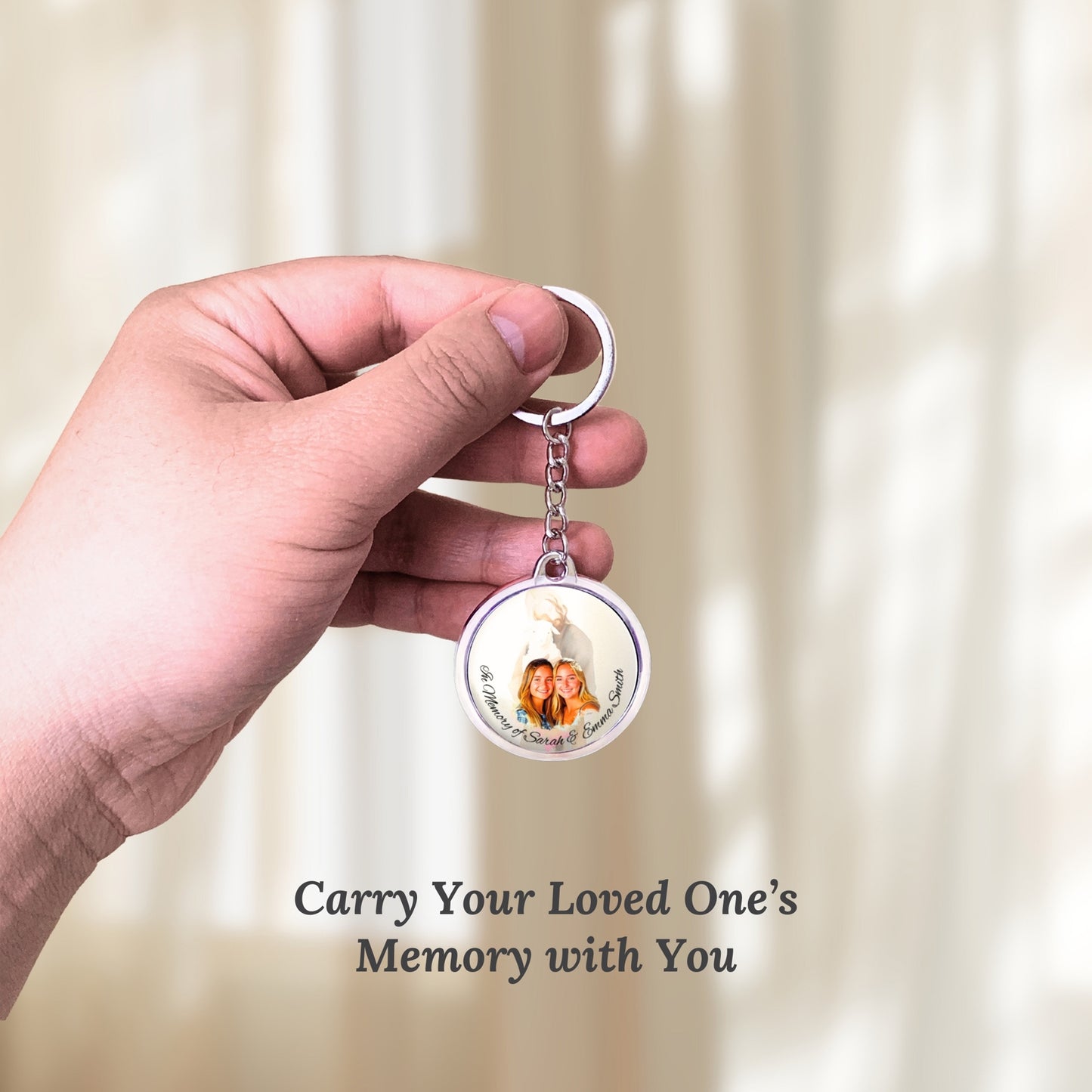 Personalized Jesus Memorial Keychain, Christian Gift, Photo Memory Keychain