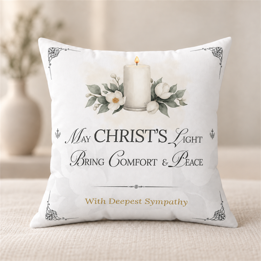 Christ's Light Ready-to-Send Christian Sympathy Pillow