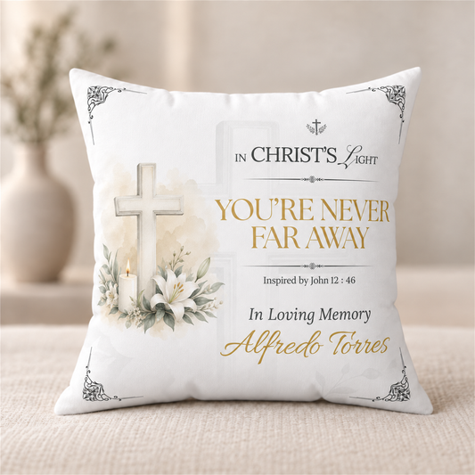 Christ's Light Personalized Christian Memorial Pillow