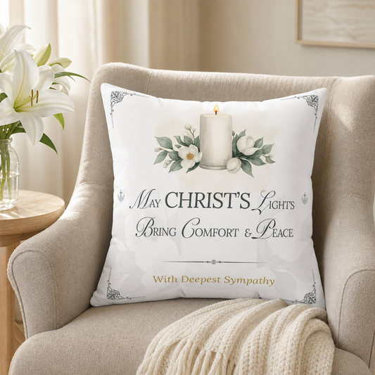 Christ's Light Ready-to-Send Christian Sympathy Pillow