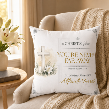 Christ's Light Personalized Christian Memorial Pillow