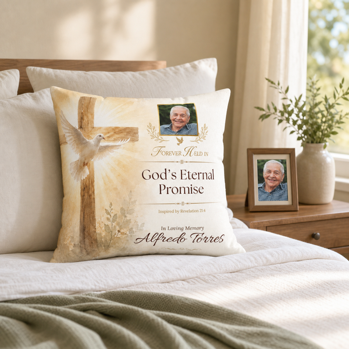 Eternal Promise Personalized Photo Memorial Pillow