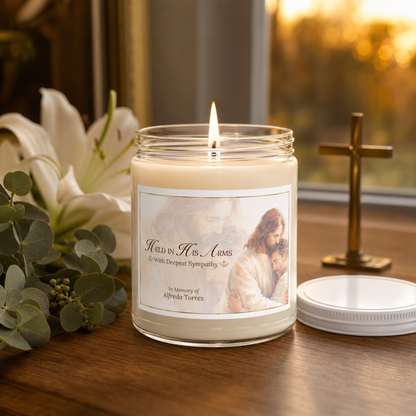 Heaven's Embrace Personalized Loss of Husband Candle
