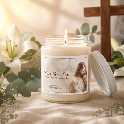 Heaven's Embrace Personalized Loss of Father Candle
