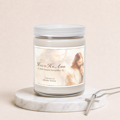 Heaven's Embrace Personalized Loss of Father Candle