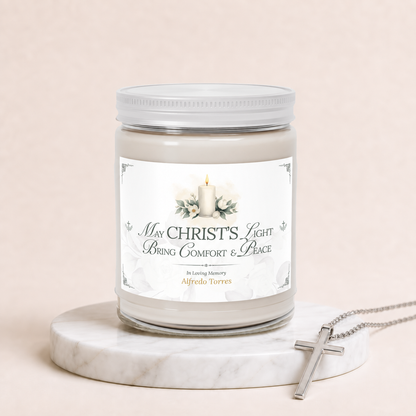 Christ's Light Personalized Sympathy Candle