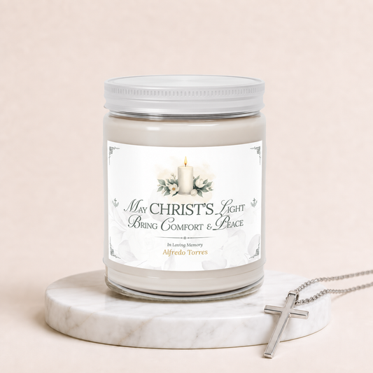 Christ's Light Personalized Sympathy Candle
