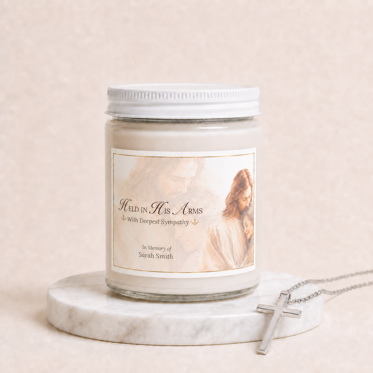Heaven's Embrace Personalized Loss of Mother Candle