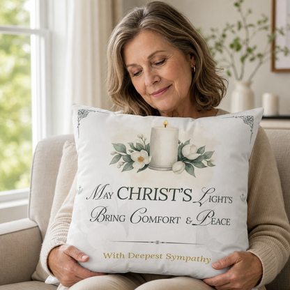 Christ's Light Ready-to-Send Christian Sympathy Pillow