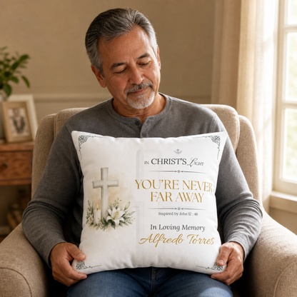 Christ's Light Personalized Christian Memorial Pillow