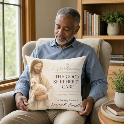 Good Shepherd's Peace Personalized Memorial Pillow