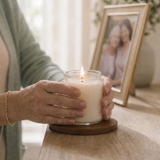Heaven's Embrace Loss of Mother Memorial Candle