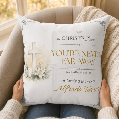 Christ's Light Personalized Christian Memorial Pillow