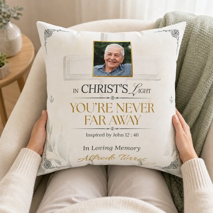 Christ's Light Custom Photo Christian Memorial Pillow