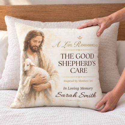 Good Shepherd's Peace Personalized Memorial Pillow