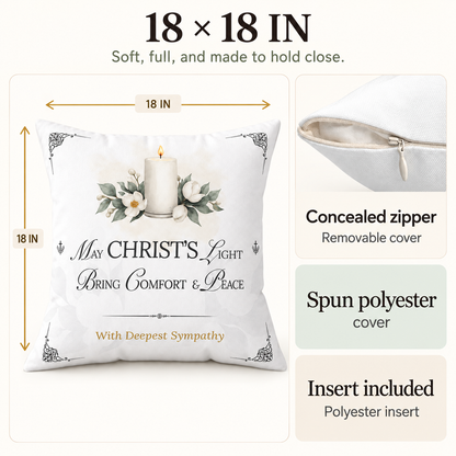Christ's Light Ready-to-Send Christian Sympathy Pillow