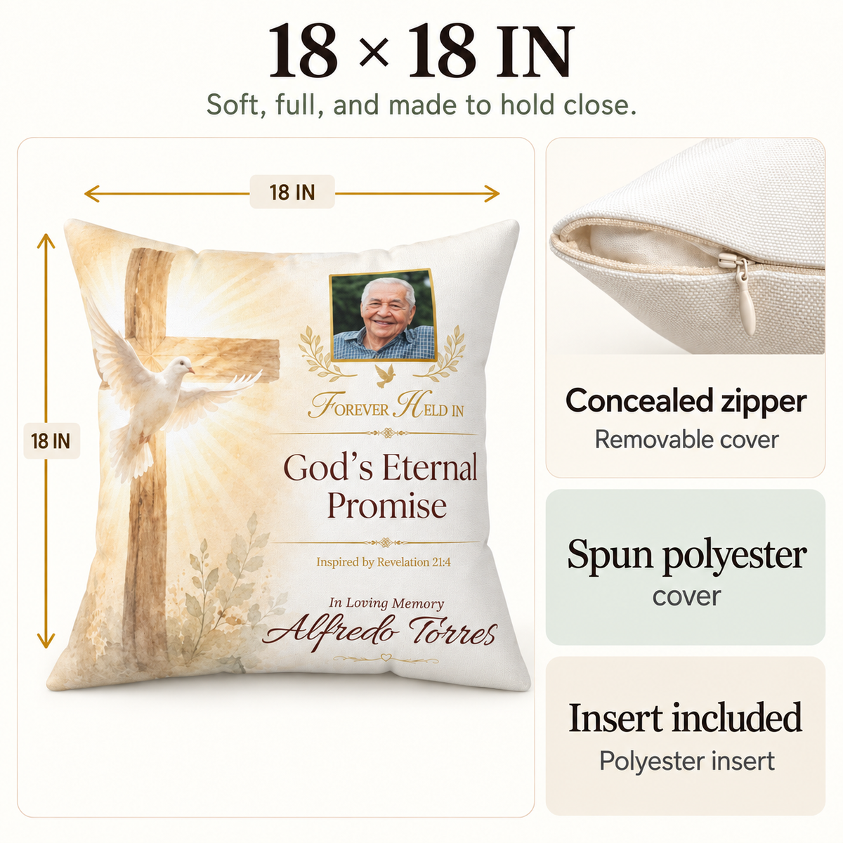 Eternal Promise Personalized Photo Memorial Pillow