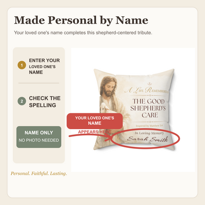 Good Shepherd's Peace Personalized Memorial Pillow