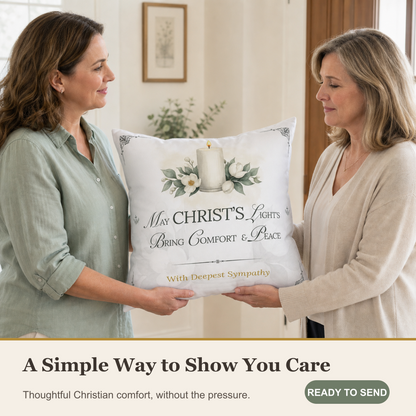 Christ's Light Ready-to-Send Christian Sympathy Pillow